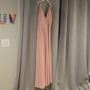 Davids Bridal Double-Strap Long Dress - Petal